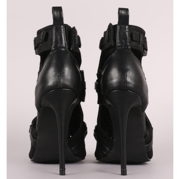 Last Size 6.5 🖤Zipper Trim Lace-Up Stiletto Heel - Picture 7 of 8